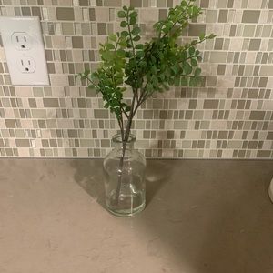 Cute faux greenery in mini vase!